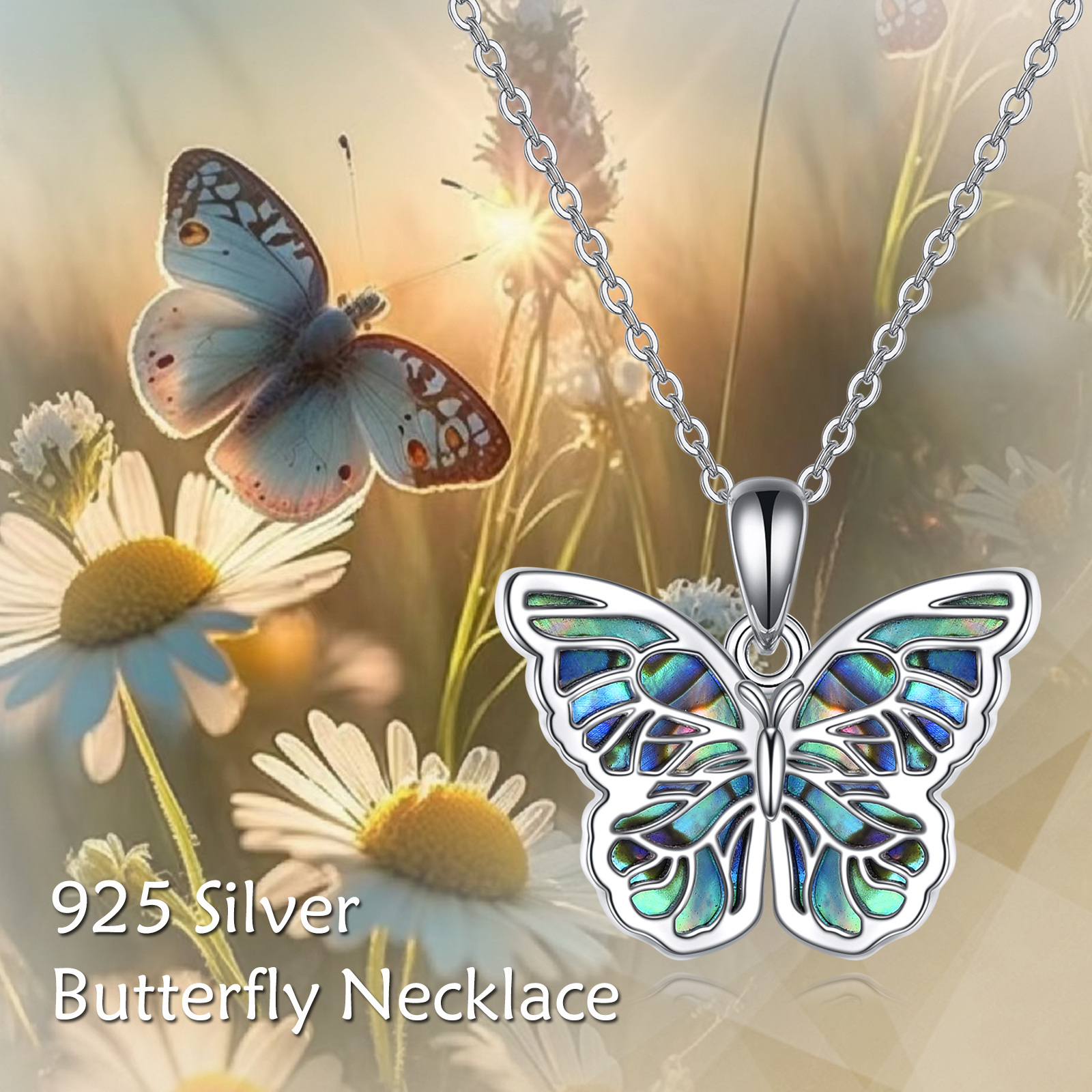 Women's 925 Sterling Silver Butterfly Pendant Necklace